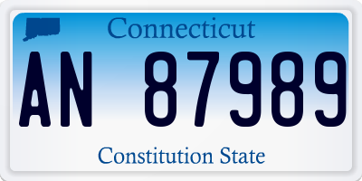 CT license plate AN87989