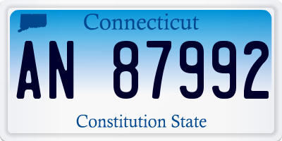 CT license plate AN87992