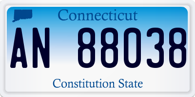 CT license plate AN88038