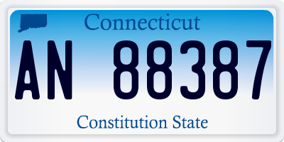 CT license plate AN88387
