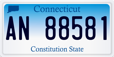 CT license plate AN88581