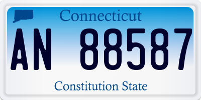 CT license plate AN88587