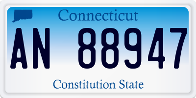 CT license plate AN88947