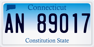 CT license plate AN89017