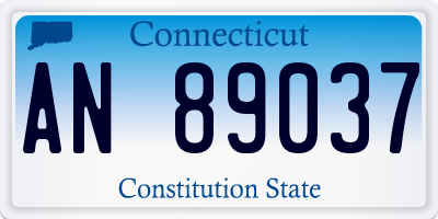 CT license plate AN89037