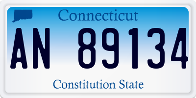CT license plate AN89134