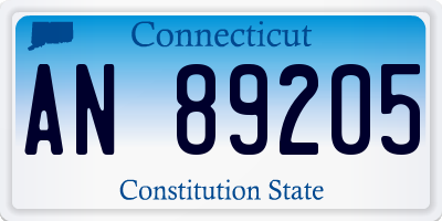 CT license plate AN89205