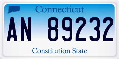 CT license plate AN89232