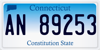 CT license plate AN89253