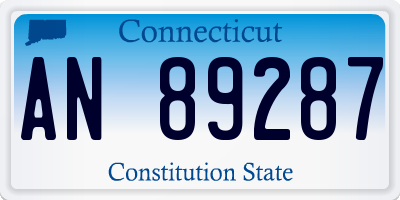 CT license plate AN89287