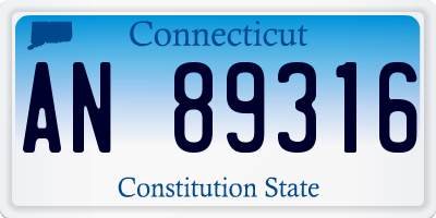 CT license plate AN89316