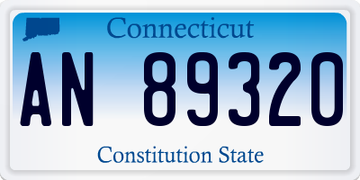CT license plate AN89320