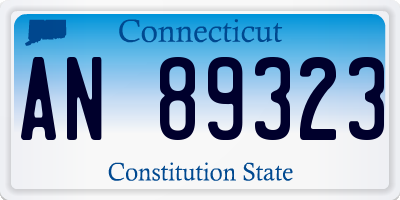 CT license plate AN89323