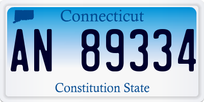 CT license plate AN89334