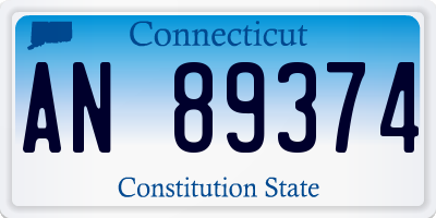 CT license plate AN89374