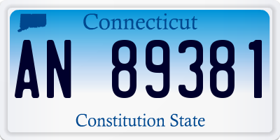 CT license plate AN89381