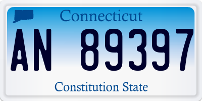 CT license plate AN89397