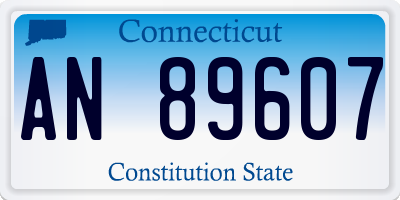 CT license plate AN89607