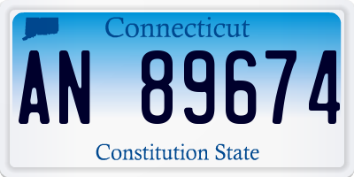 CT license plate AN89674
