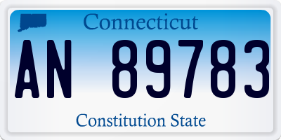 CT license plate AN89783