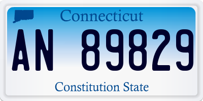 CT license plate AN89829