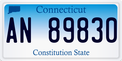 CT license plate AN89830