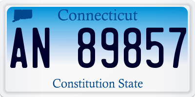 CT license plate AN89857