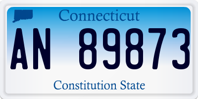 CT license plate AN89873