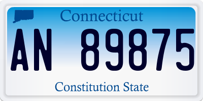 CT license plate AN89875