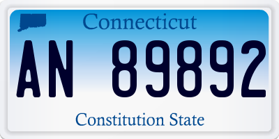 CT license plate AN89892