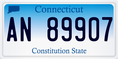 CT license plate AN89907
