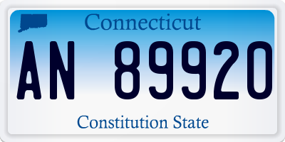 CT license plate AN89920