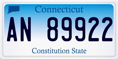 CT license plate AN89922
