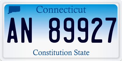 CT license plate AN89927