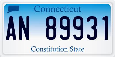 CT license plate AN89931