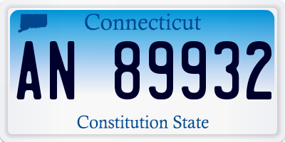 CT license plate AN89932