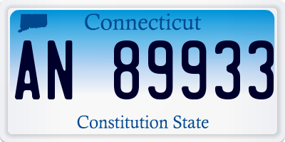 CT license plate AN89933
