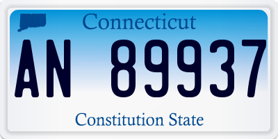 CT license plate AN89937