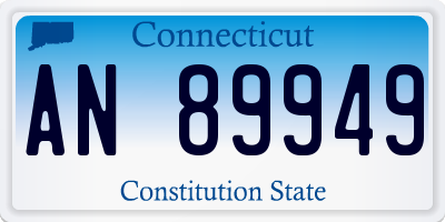CT license plate AN89949
