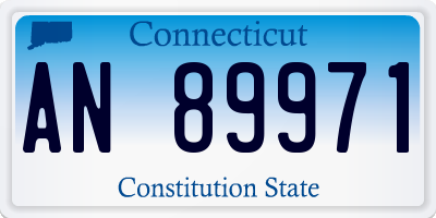 CT license plate AN89971