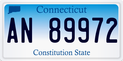 CT license plate AN89972