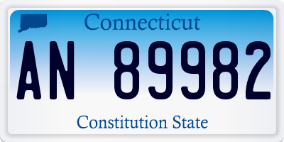 CT license plate AN89982