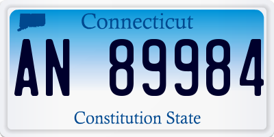 CT license plate AN89984