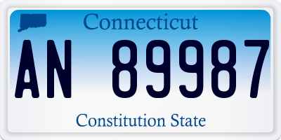 CT license plate AN89987