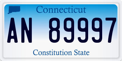 CT license plate AN89997