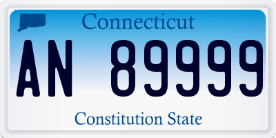 CT license plate AN89999
