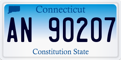 CT license plate AN90207