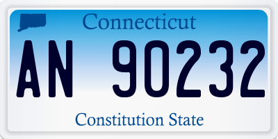 CT license plate AN90232