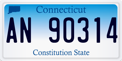 CT license plate AN90314