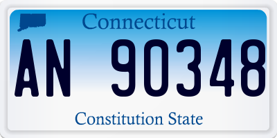 CT license plate AN90348